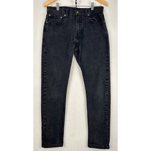 Levi's 512 Jeans Men 32Wx30L Black Denim Fly Zip Pockets Slim Fit Skinny